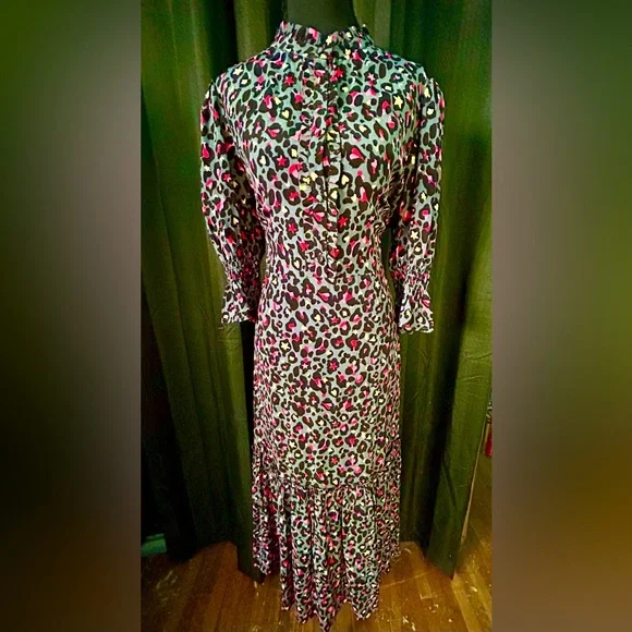 Wyse London Dresses | Wyse London Grey, Red, Pink, Black & Gold Cheetah Print Maxi Dress, Size 4 | Color: Gray/Red | Size: 4 | Eobrien08's Closet